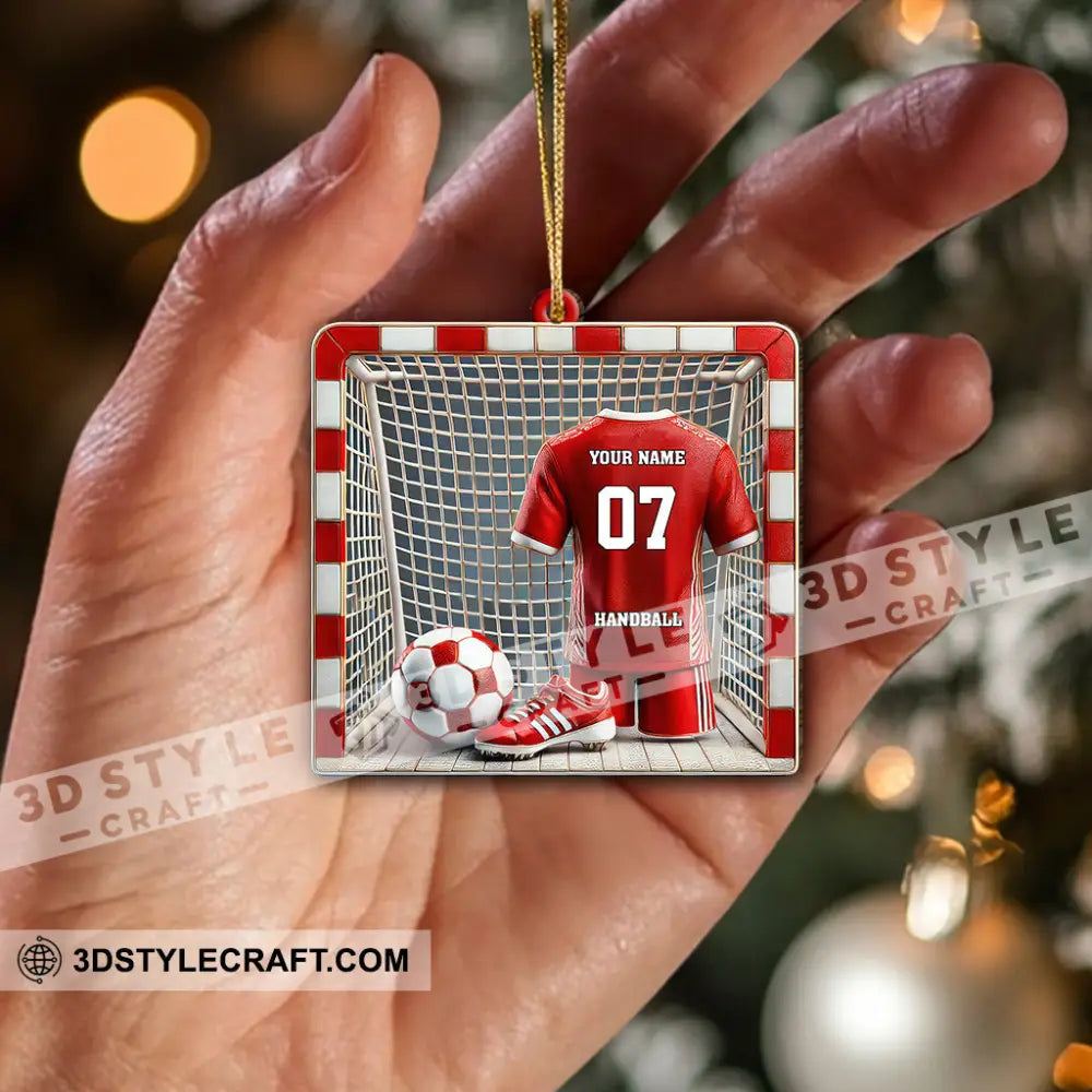 Custom Name And Number Handball Ornament Christmas Gift For Lover