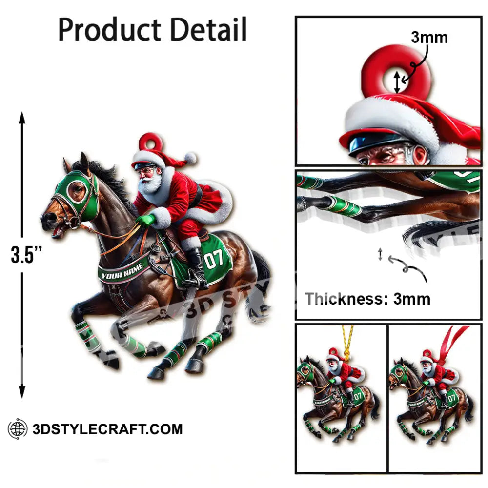 Custom Name And Number Horse Racing Ornament Christmas Gift