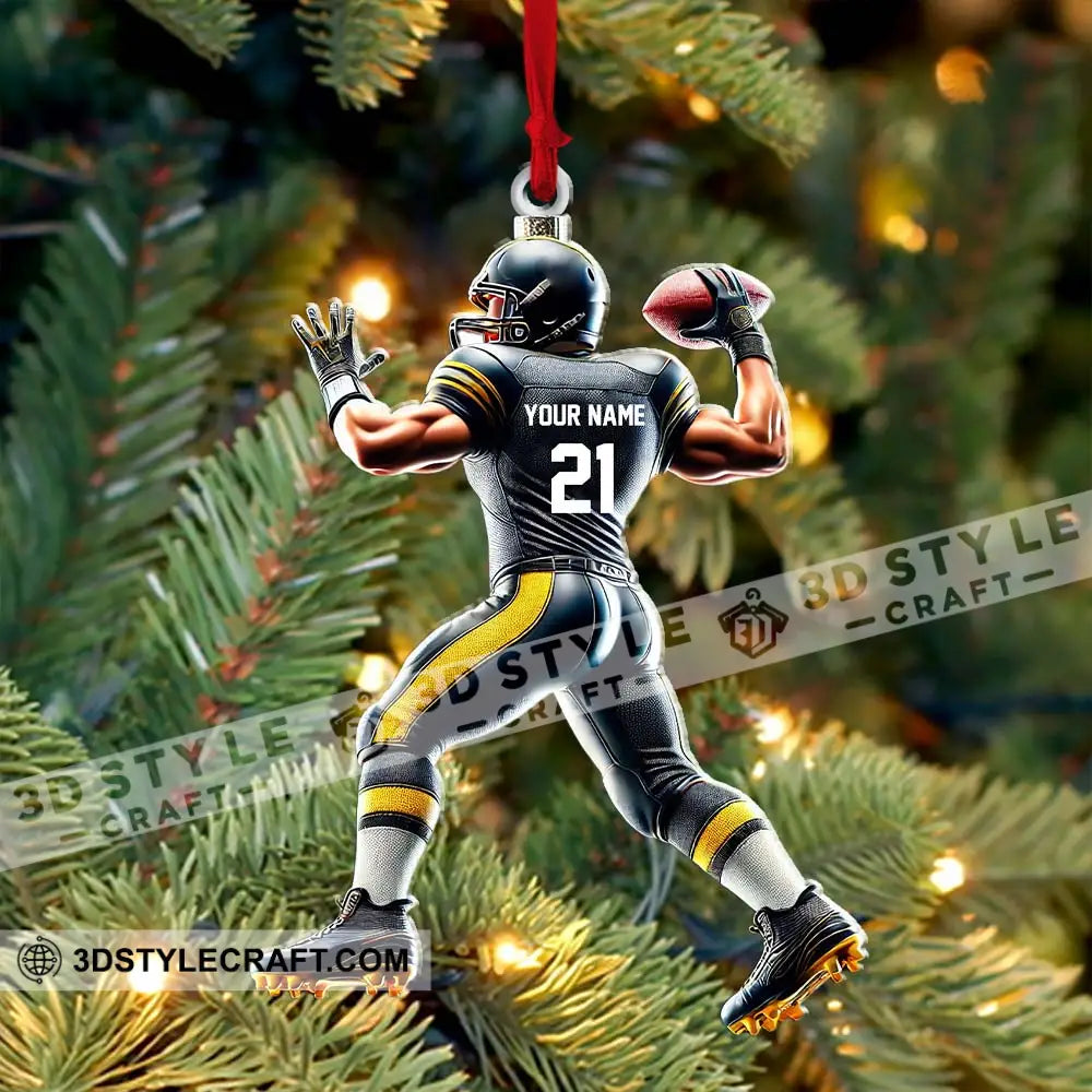 Custom Name And Number Rugby Football Ornament Christmas Gift For Lover