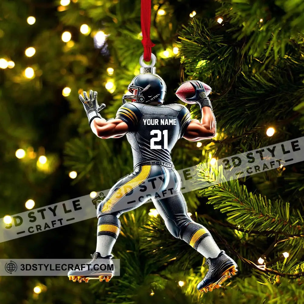 Custom Name And Number Rugby Football Ornament Christmas Gift For Lover