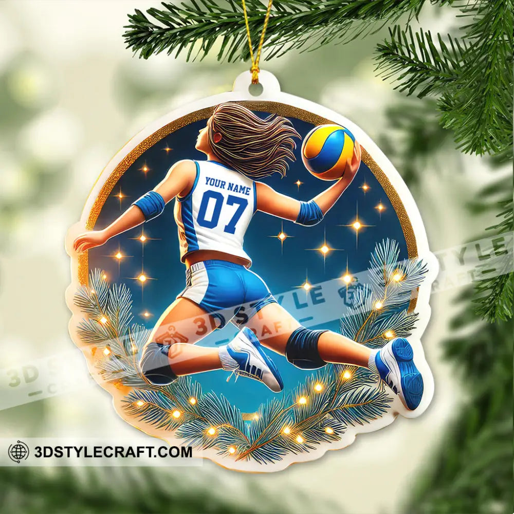 Custom Name And Number Volleyball Ornament Christmas Gift For Lover 3.54’’ / 1