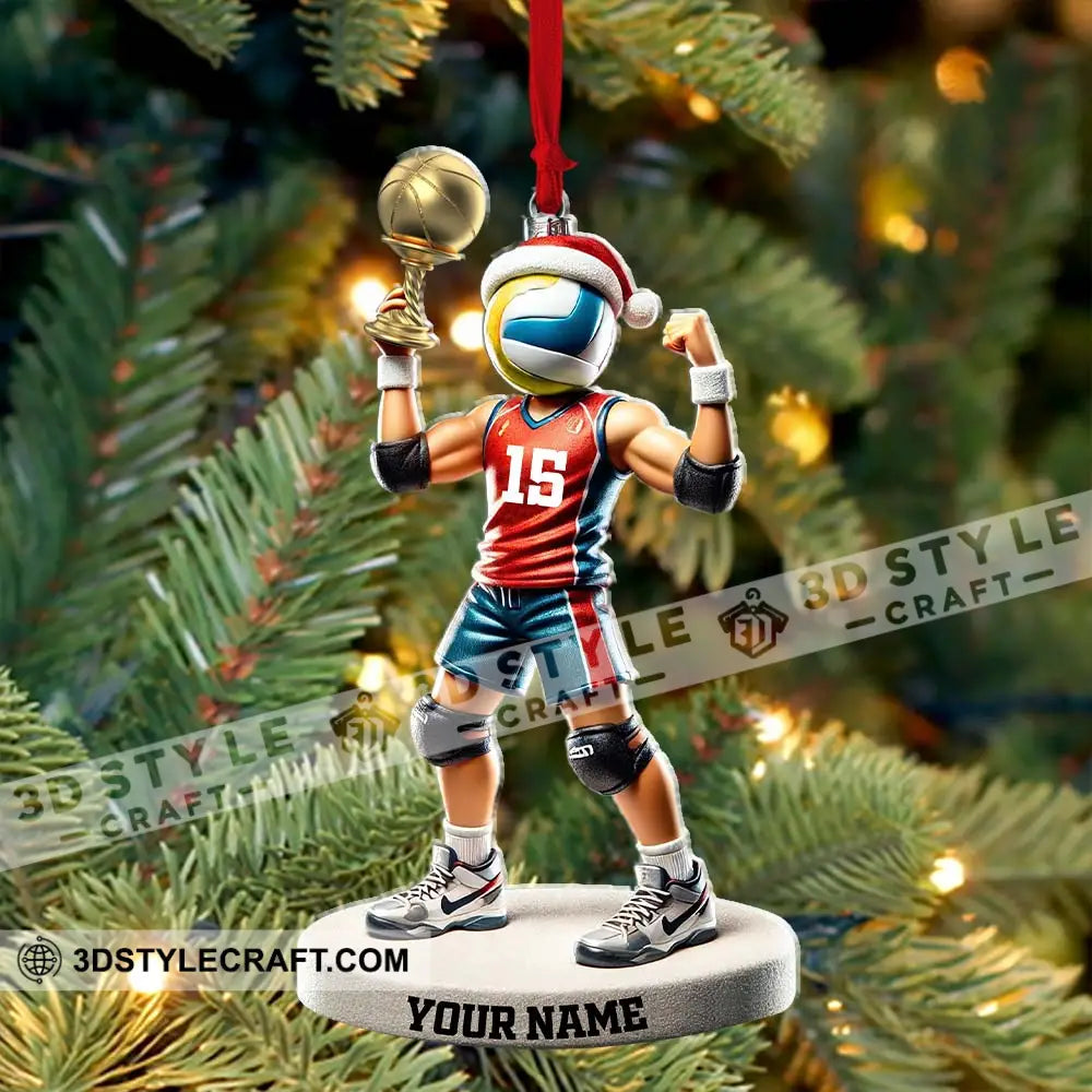 Custom Name And Number Volleyball Ornament Lover Christmas Gift