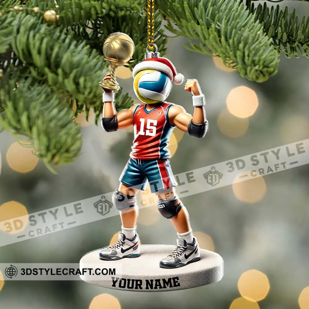 Custom Name And Number Volleyball Ornament Lover Christmas Gift