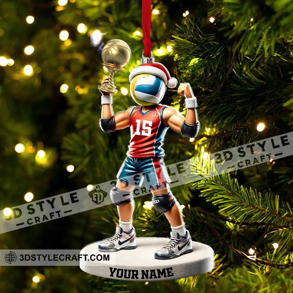 Custom Name And Number Volleyball Ornament Lover Christmas Gift