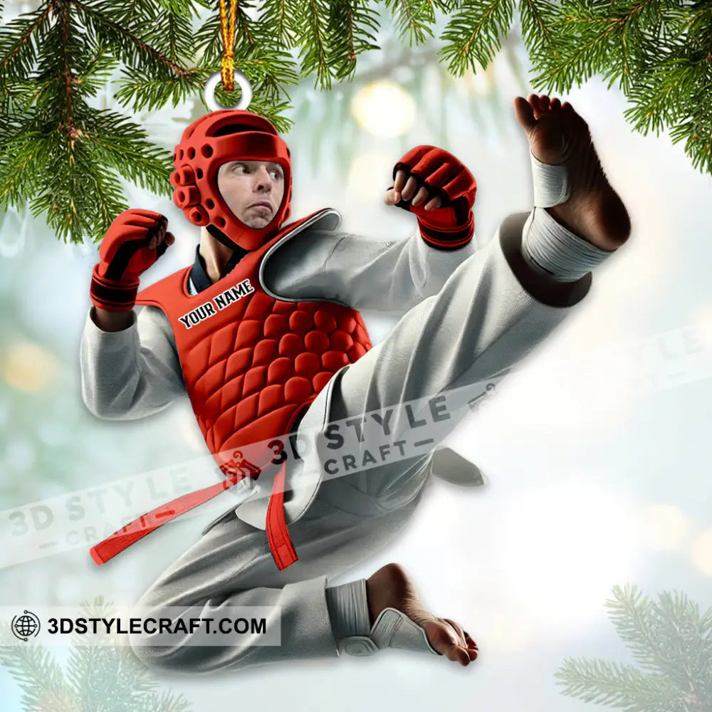 Custom Name And Photo Taekwondo Ornament Christmas Gift