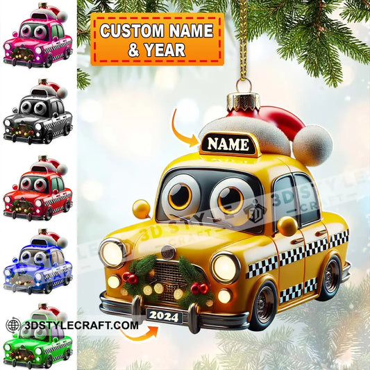 Custom Name And Year Christmas Car Ornament Gift