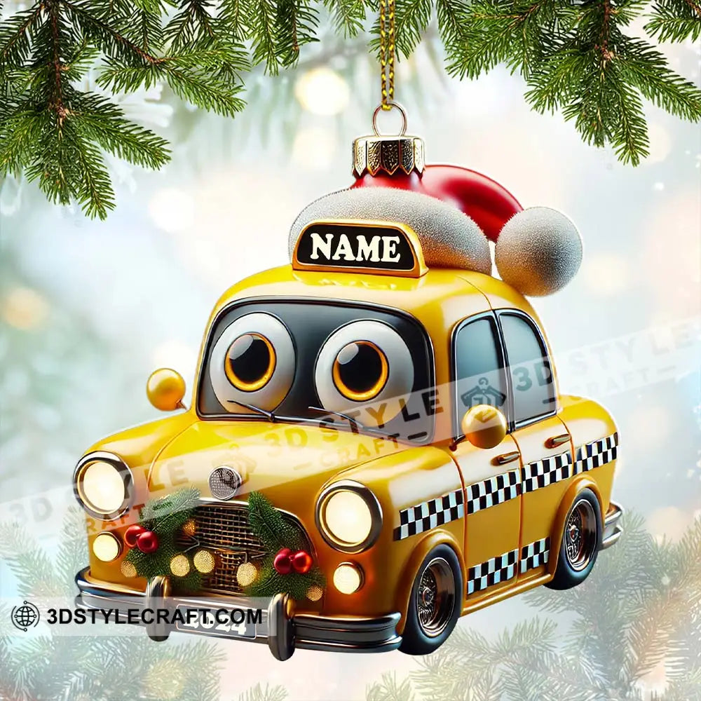 Custom Name And Year Christmas Car Ornament Gift