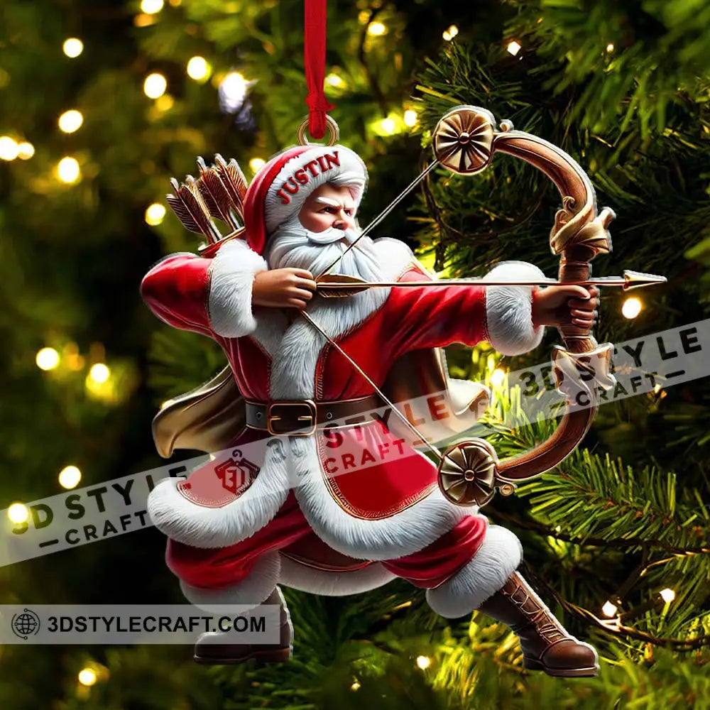 Custom Name Archery Santa Ornament Christmas Gift