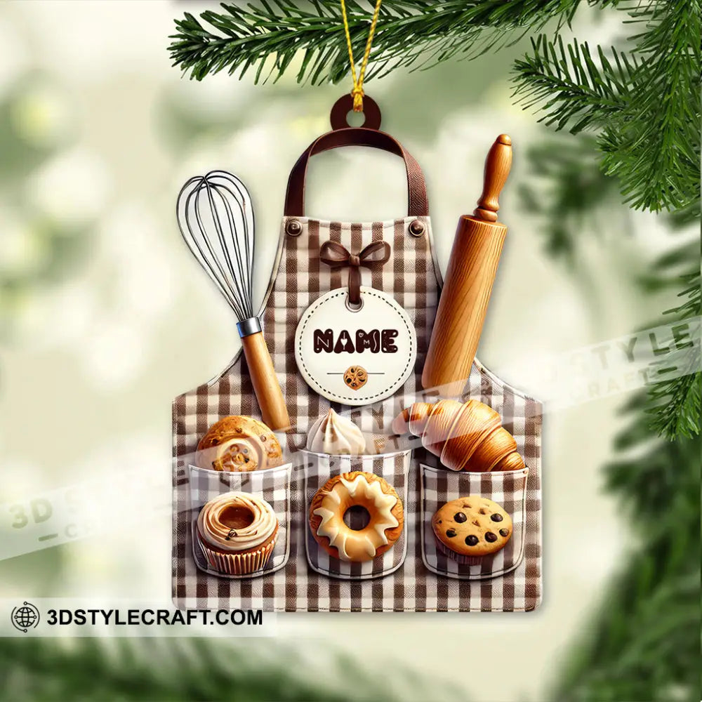 Custom Name Baker Ornament Christmas Gift For Lover 3.54’’ / 1