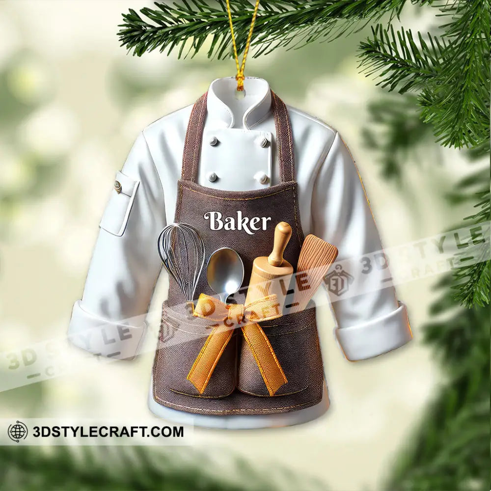 Custom Name Baker Ornament Christmas Gift For Lover 3.54’’ / 1