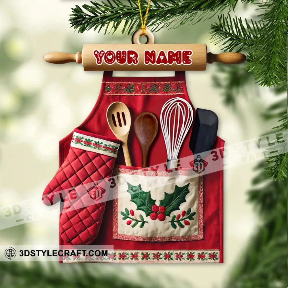 Custom Name Baker Ornament Christmas Gift For Lover 3.54’’ / 1