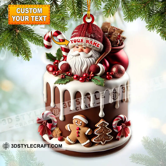 Custom Name Bakery Santa Ornament Christmas Decoration For Shop