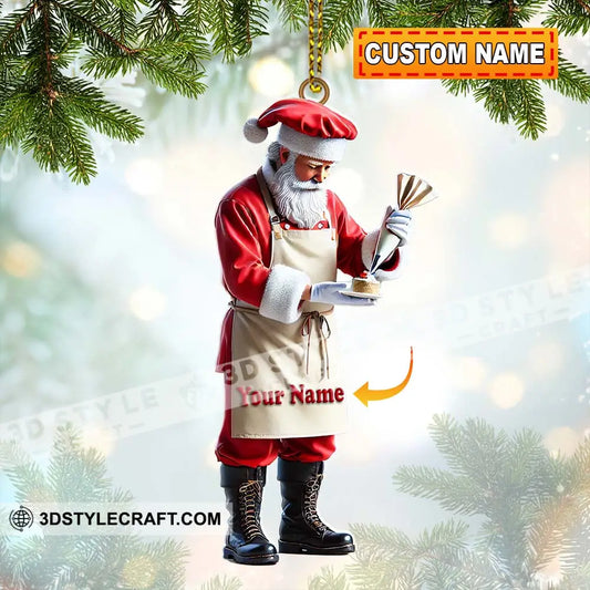 Custom Name Bakery Santa Ornament Christmas Gift