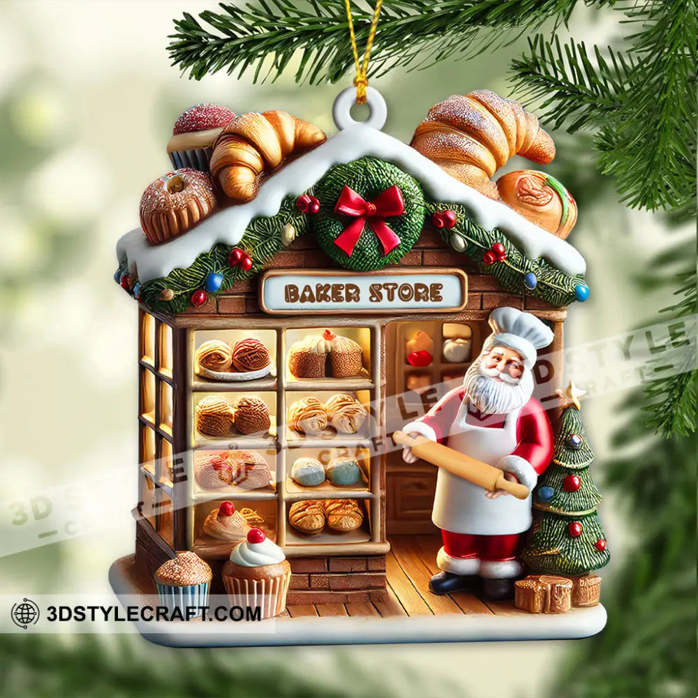 Custom Name Bakery Store Ornament Christmas Decoration 3.54’’ / 1