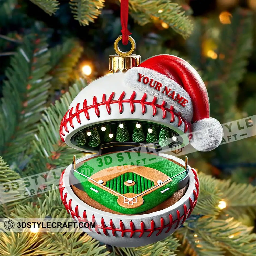 Custom Name Baseball Ornament Christmas Gift For Lover