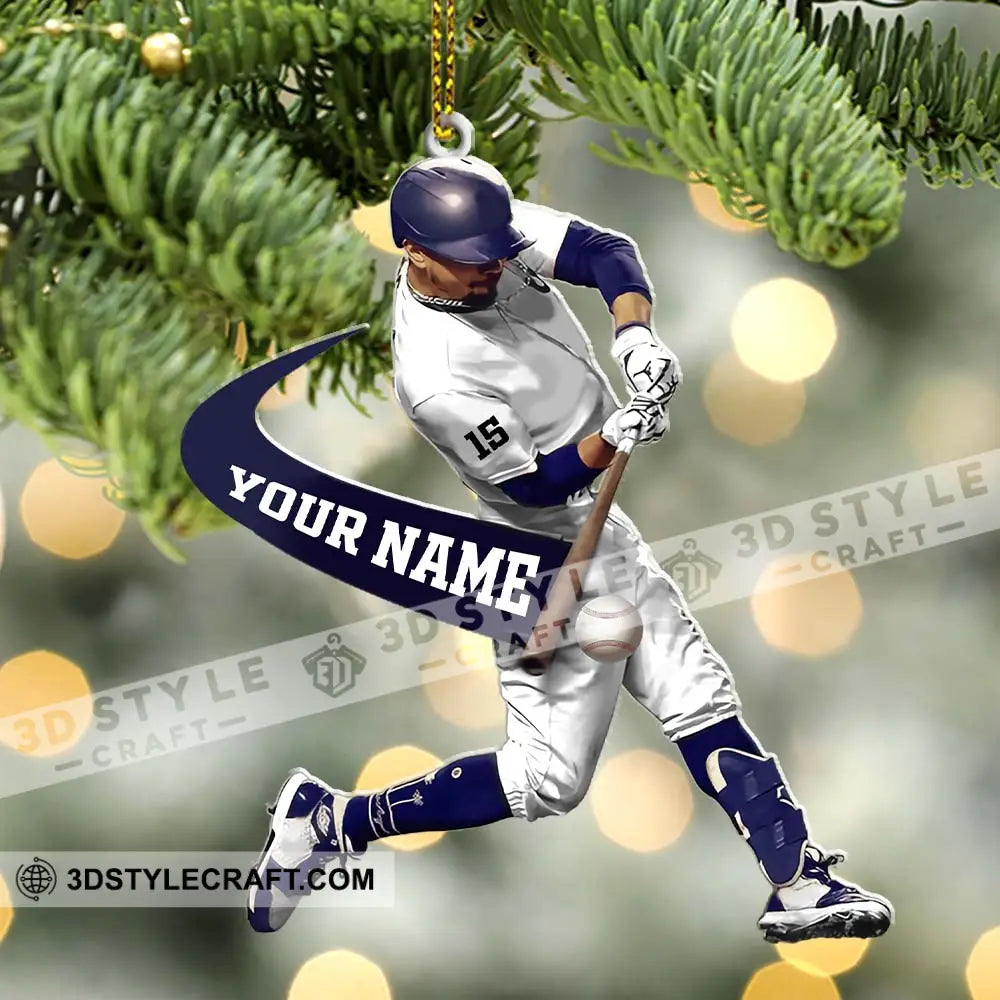 Custom Name Baseball Ornament Christmas Gift For Lover