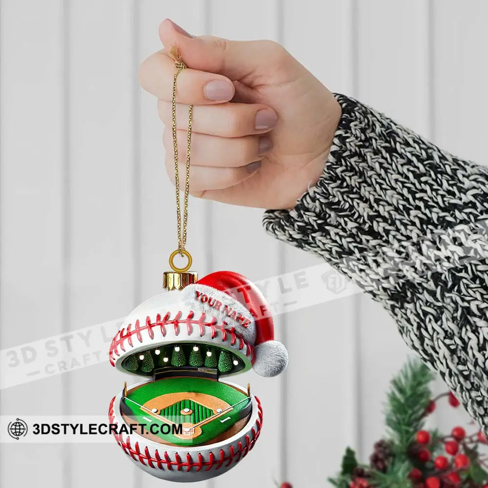 Custom Name Baseball Ornament Christmas Gift For Lover