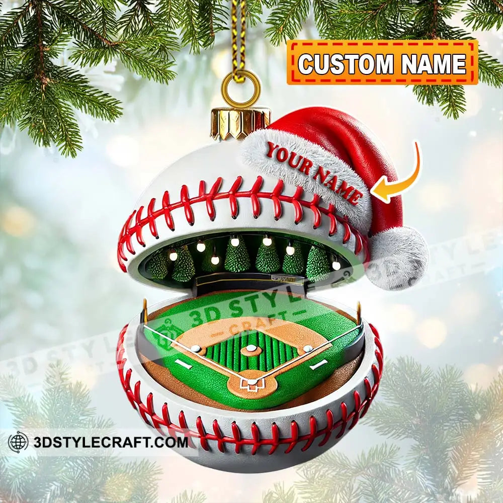 Custom Name Baseball Ornament Christmas Gift For Lover