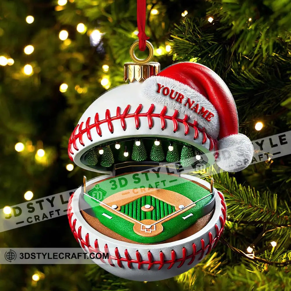 Custom Name Baseball Ornament Christmas Gift For Lover