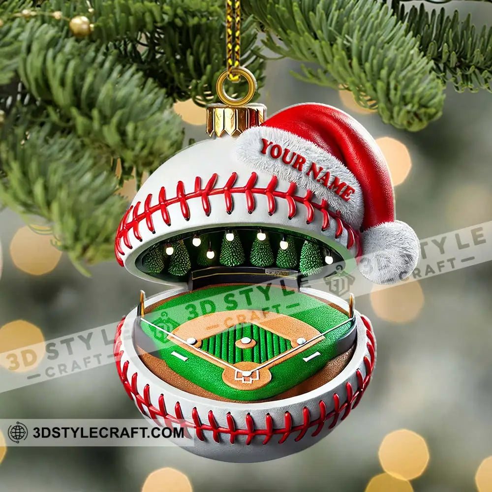 Custom Name Baseball Ornament Christmas Gift For Lover