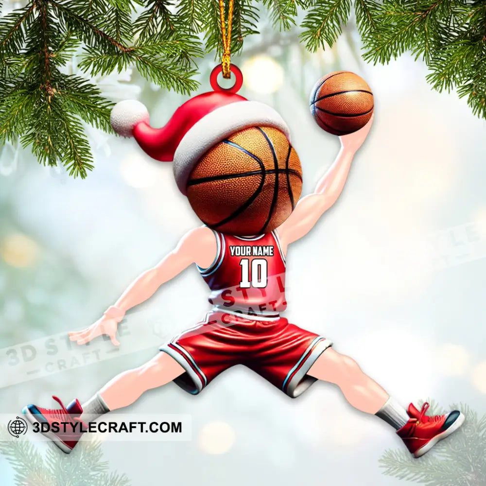 Custom Name Basketball Ornament Lover Christmas Gift 3.54’’ / 1