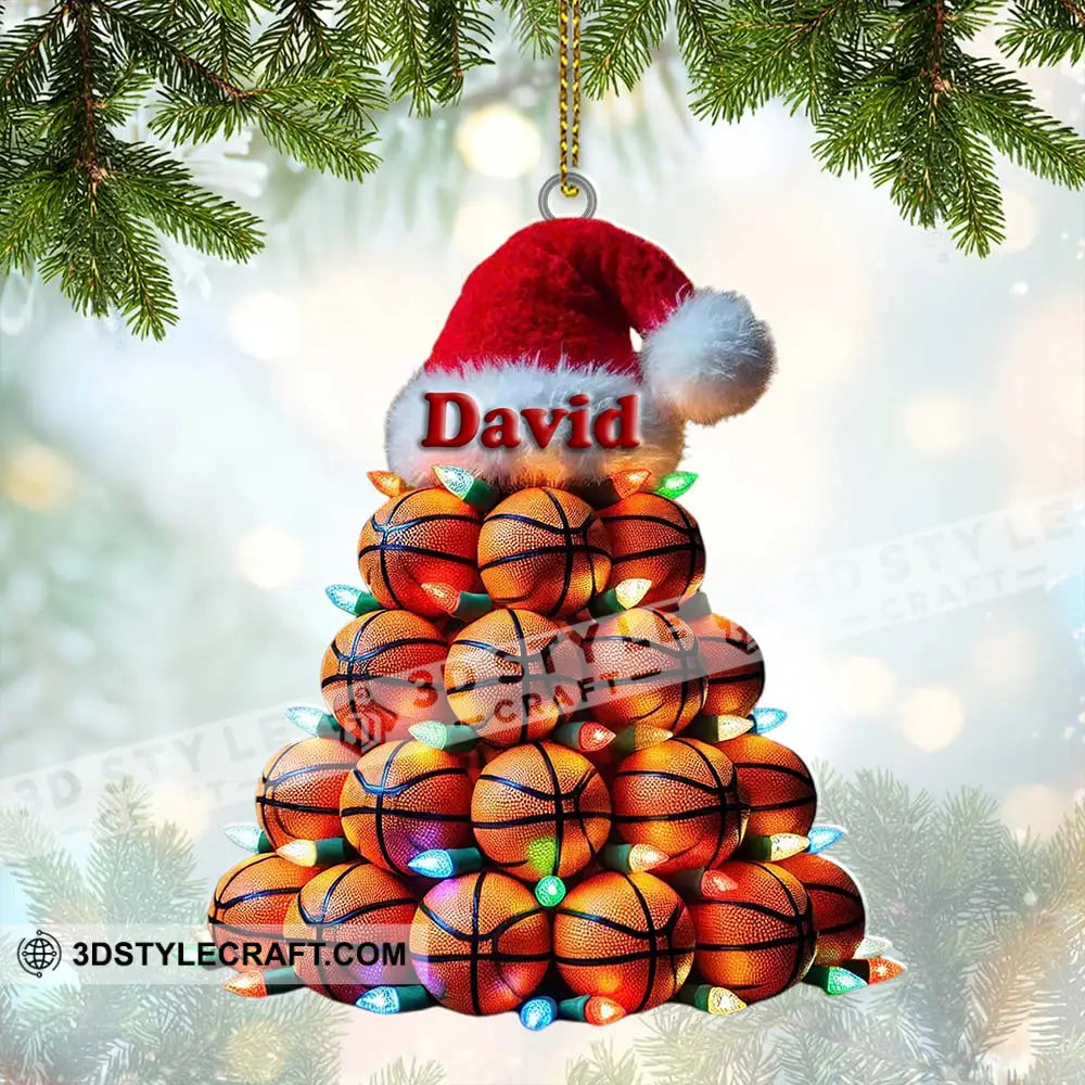 Custom Name Basketball Ornament Lover Christmas Gift 3.54’’ / 1