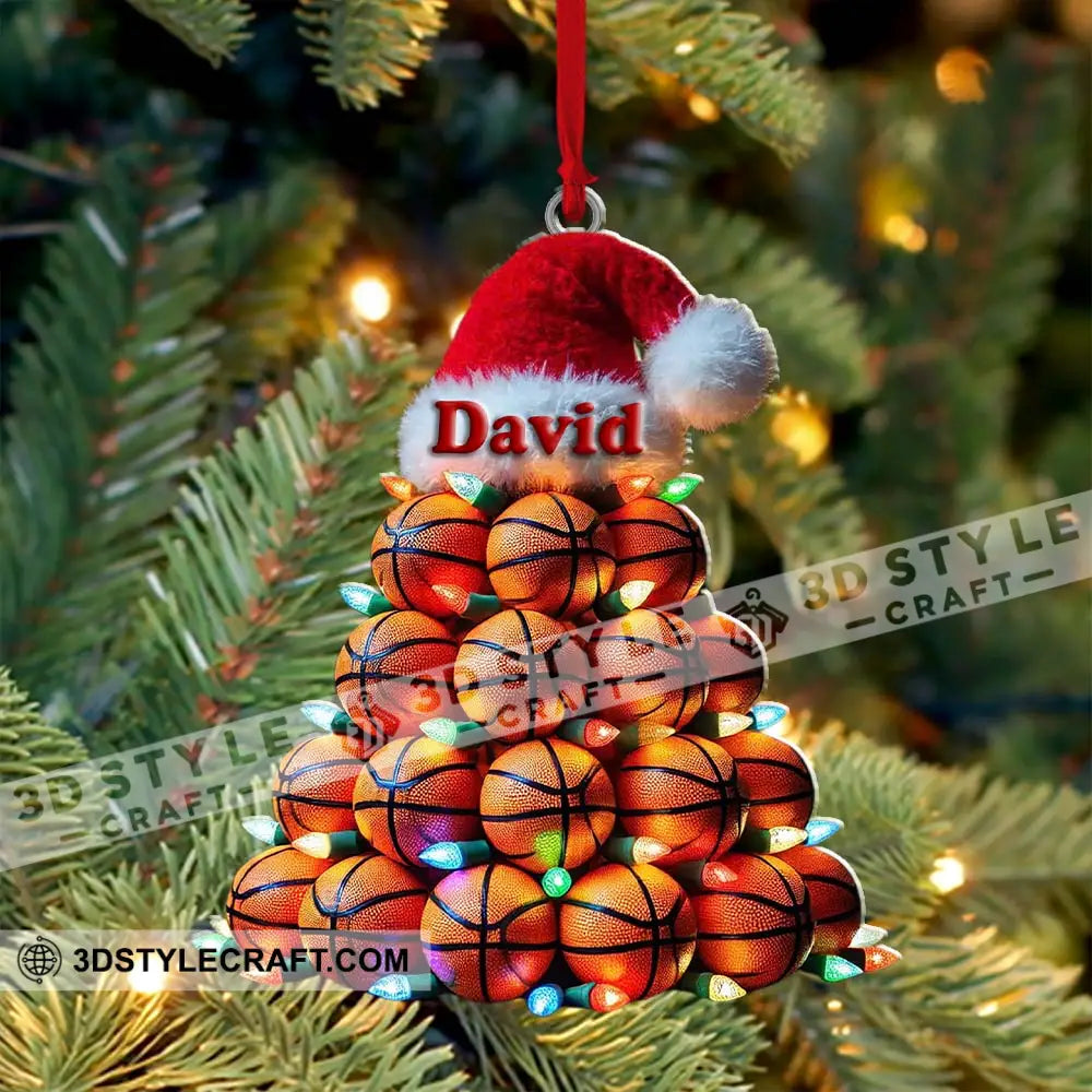 Custom Name Basketball Ornament Lover Christmas Gift