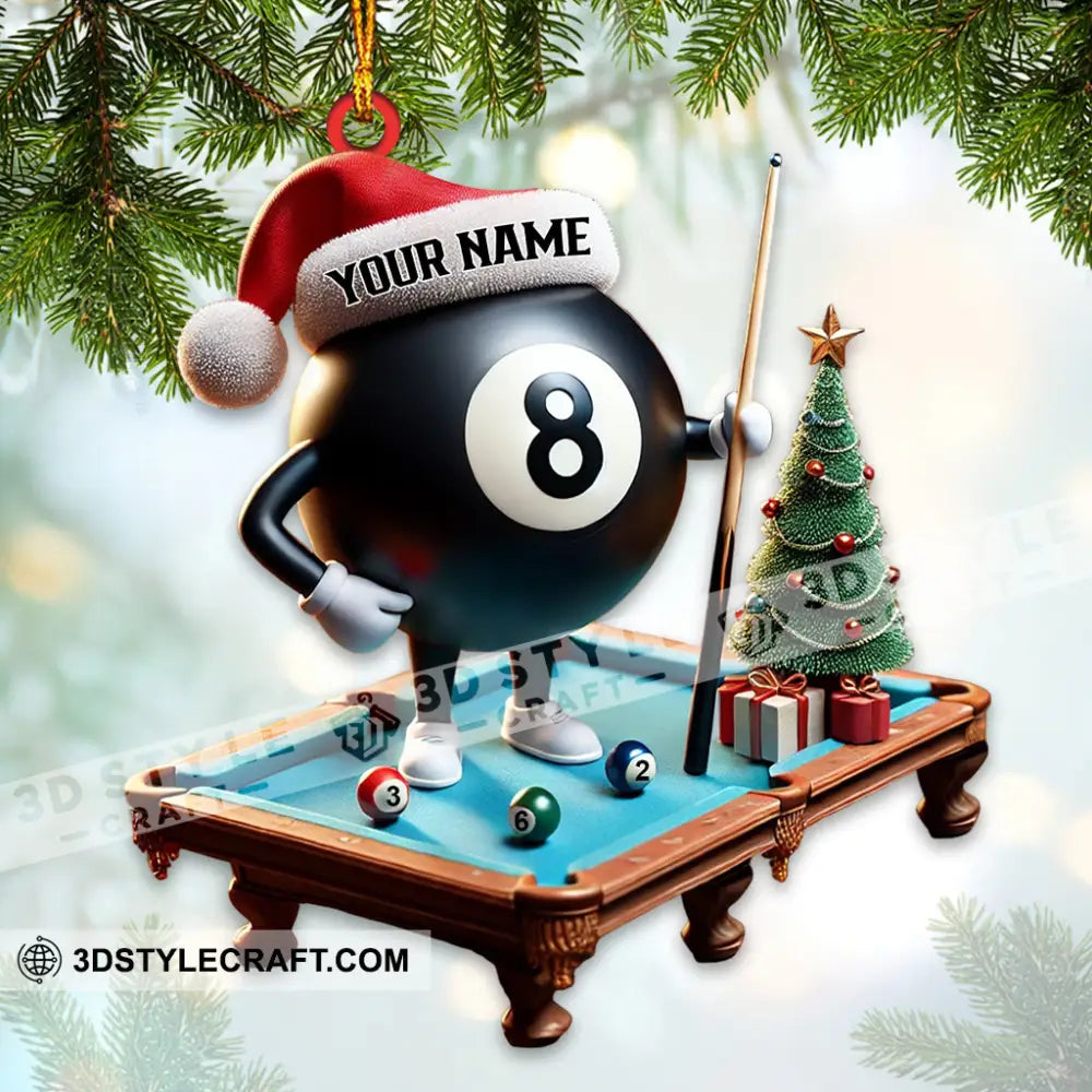 Custom Name Billiard Ornament Lover Christmas Gift 3.54’’ / 1