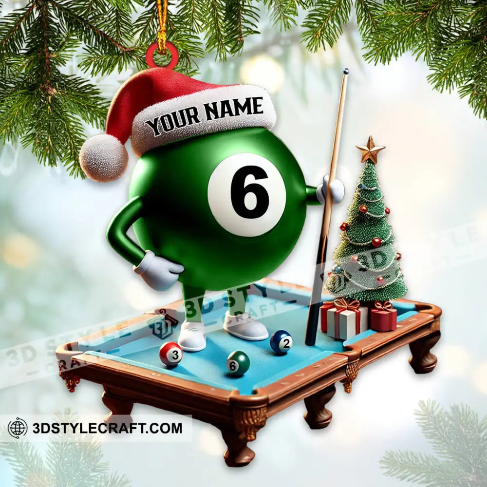 Custom Name Billiard Ornament Lover Christmas Gift