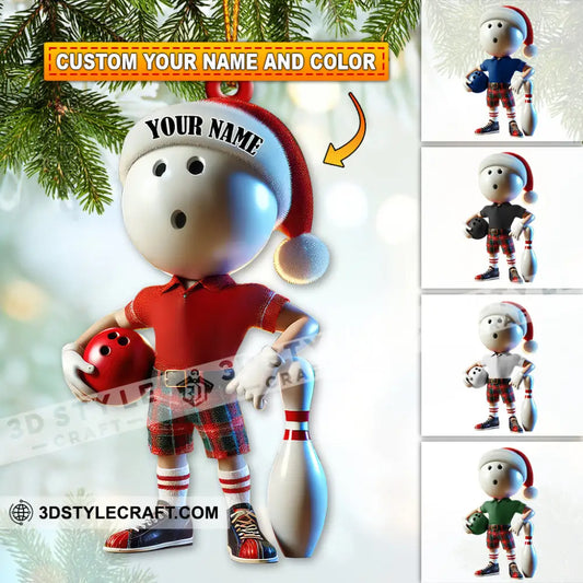 Custom Name Bowling Ornament Christmas Gift