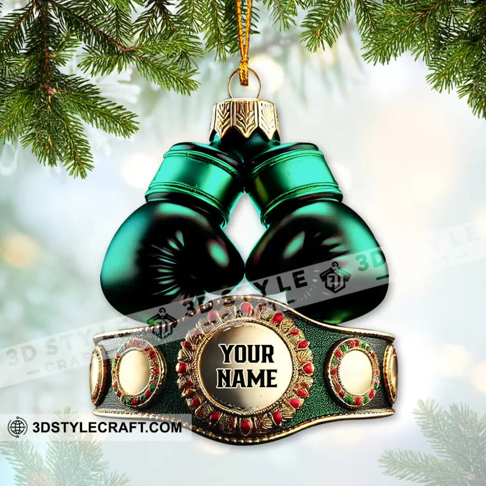 Custom Name Boxing Champion Ornament Lover Christmas Gift