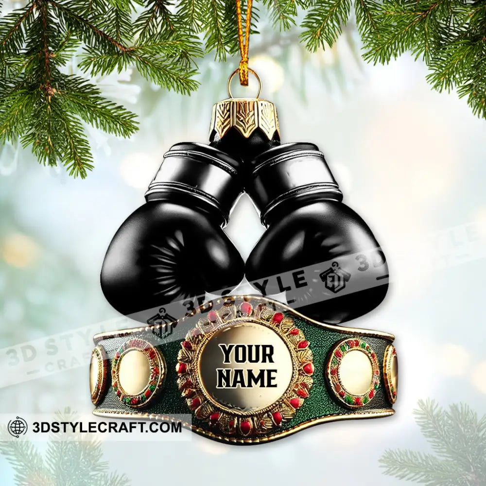 Custom Name Boxing Champion Ornament Lover Christmas Gift