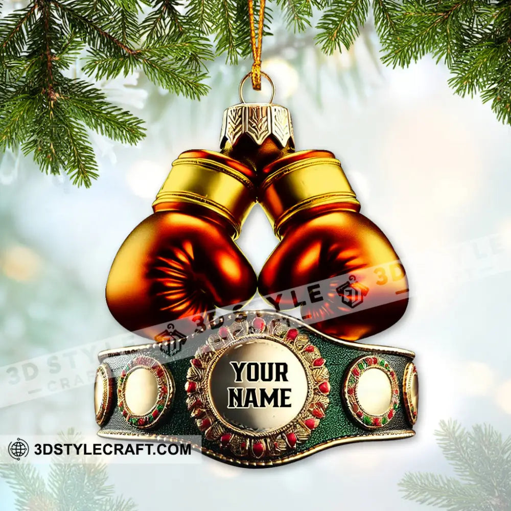 Custom Name Boxing Champion Ornament Lover Christmas Gift