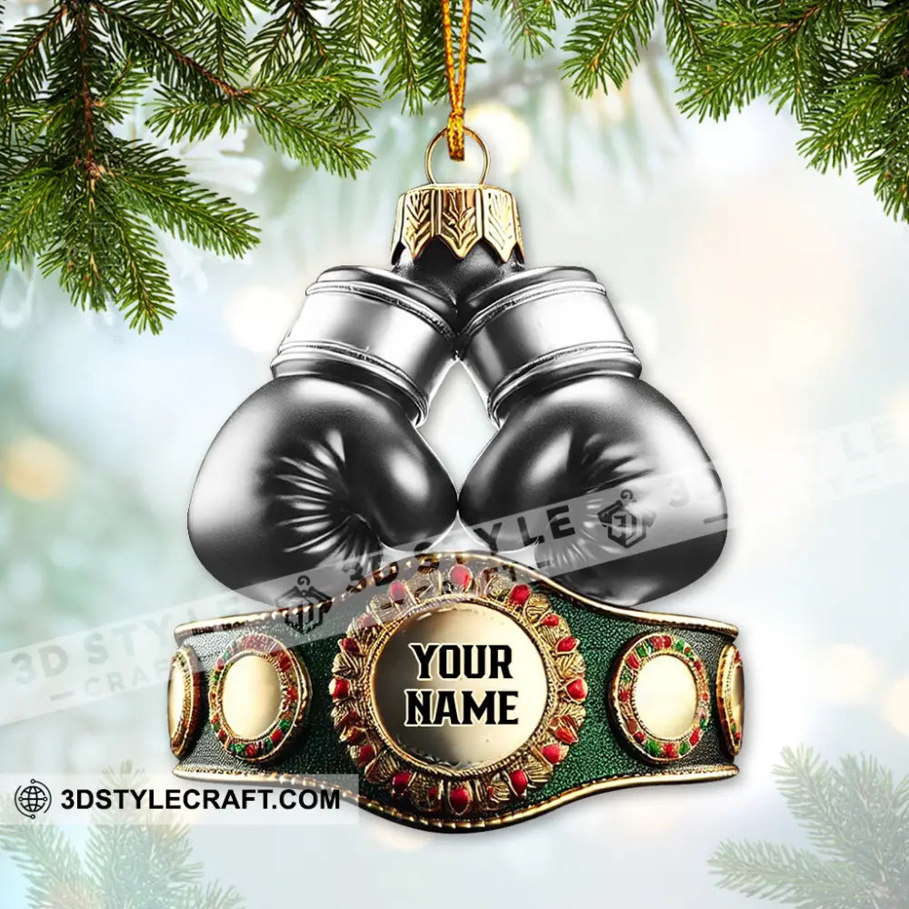 Custom Name Boxing Champion Ornament Lover Christmas Gift