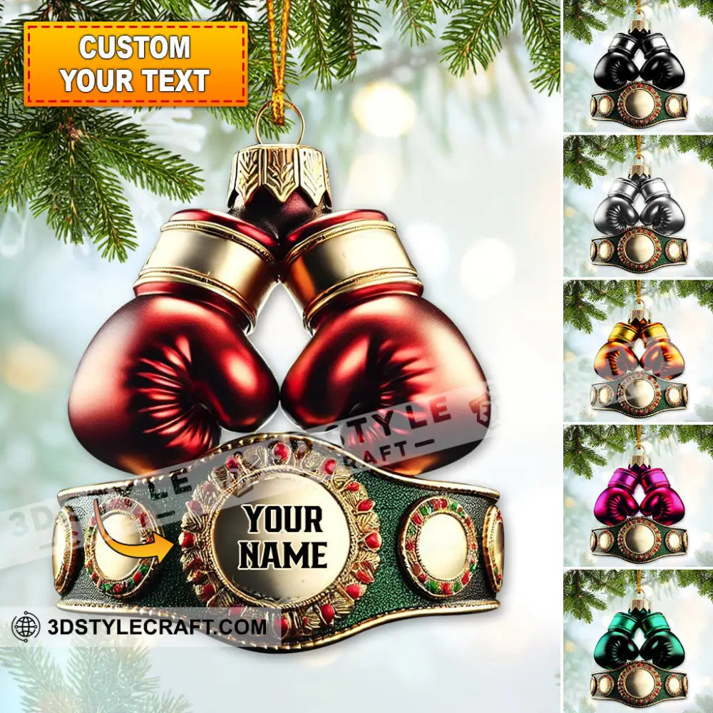 Custom Name Boxing Champion Ornament Lover Christmas Gift