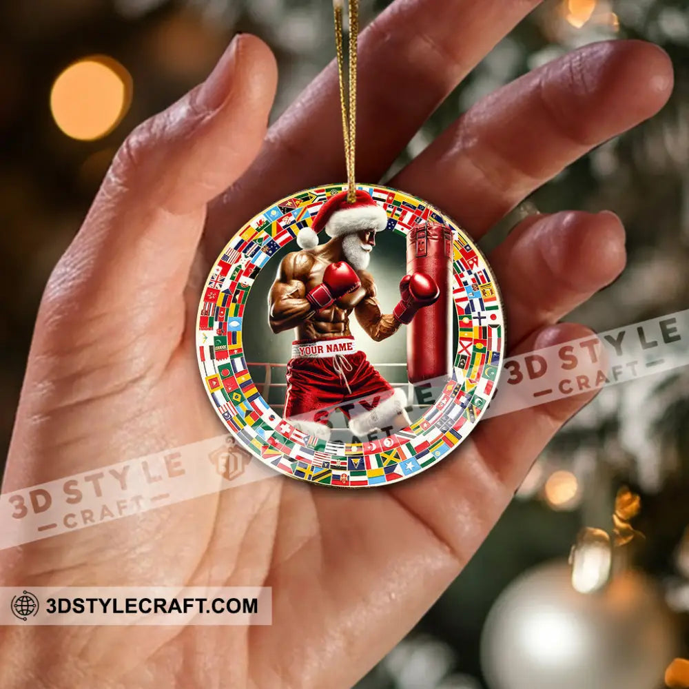 Custom Name Boxing Ornament Christmas Gift For Lover