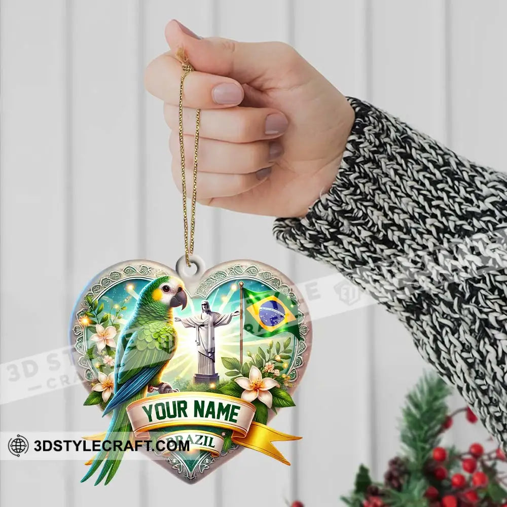 Custom Name Brazil Ornament Christmas Gift For Lover