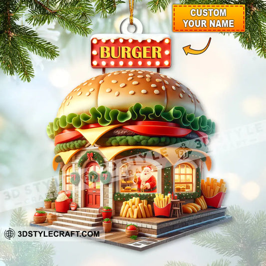 Custom Name Burger Ornament Lover Christmas Gift