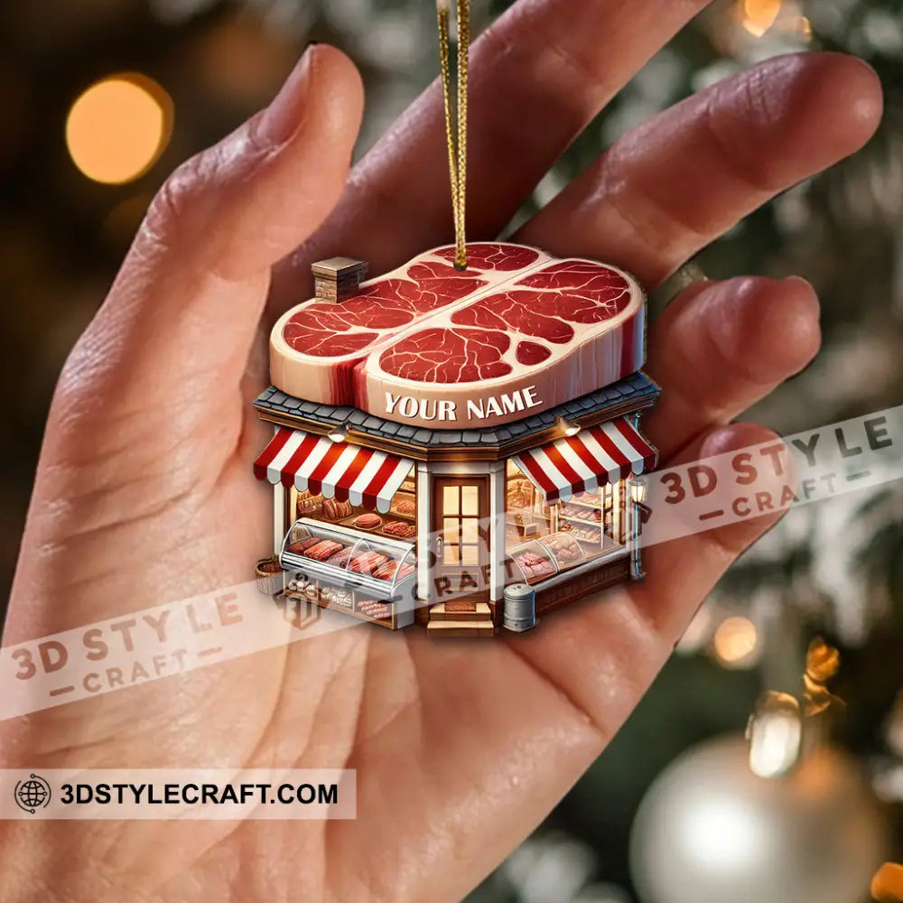 Custom Name Butcher Ornament Christmas Gift