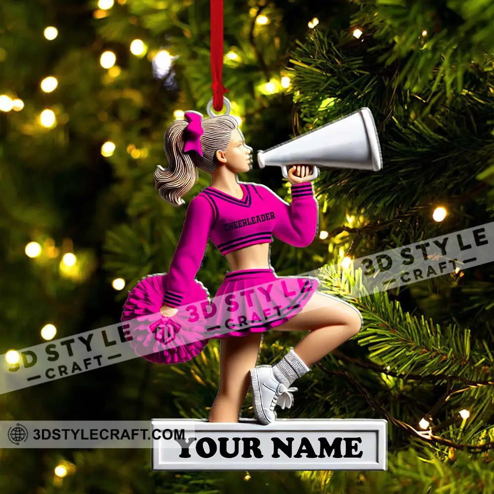 Custom Name Cheerleader Ornament Christmas Gift