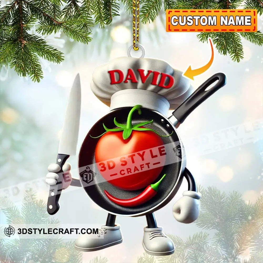 Custom Name Chef Ornament Christmas Gift