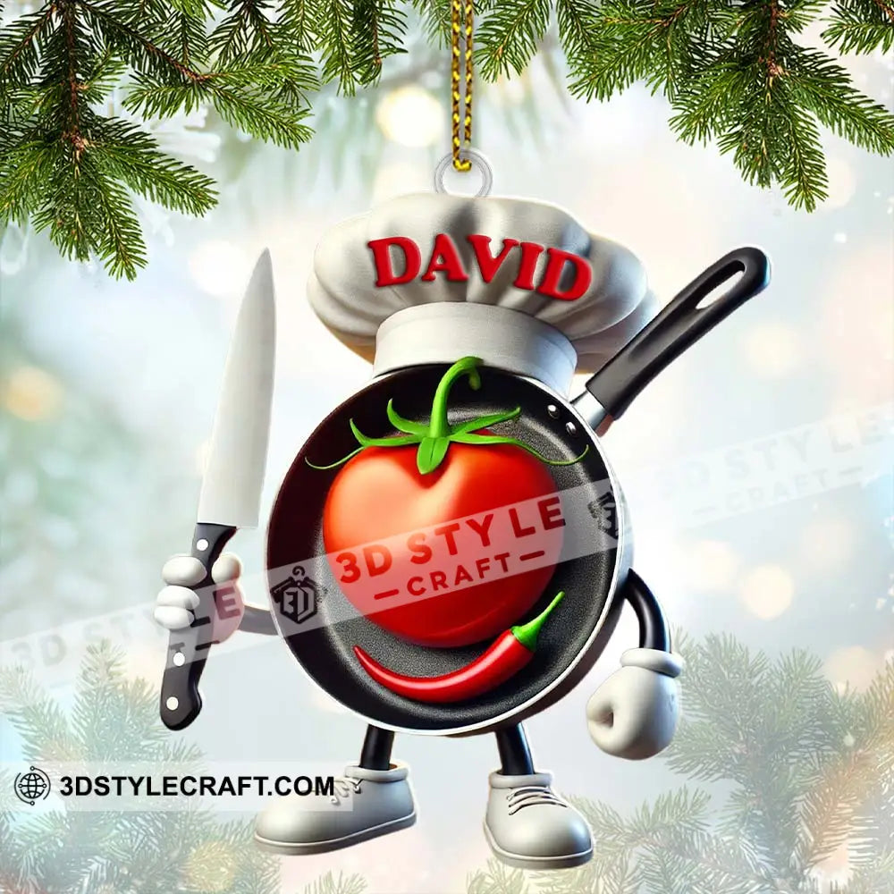 Custom Name Chef Ornament Christmas Gift 3.54’’ / 1