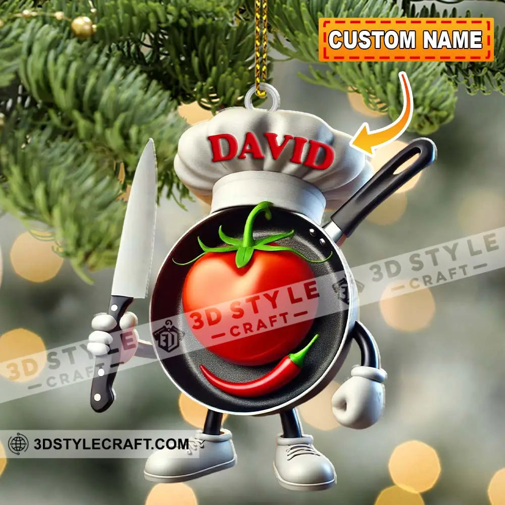 Custom Name Chef Ornament Christmas Gift