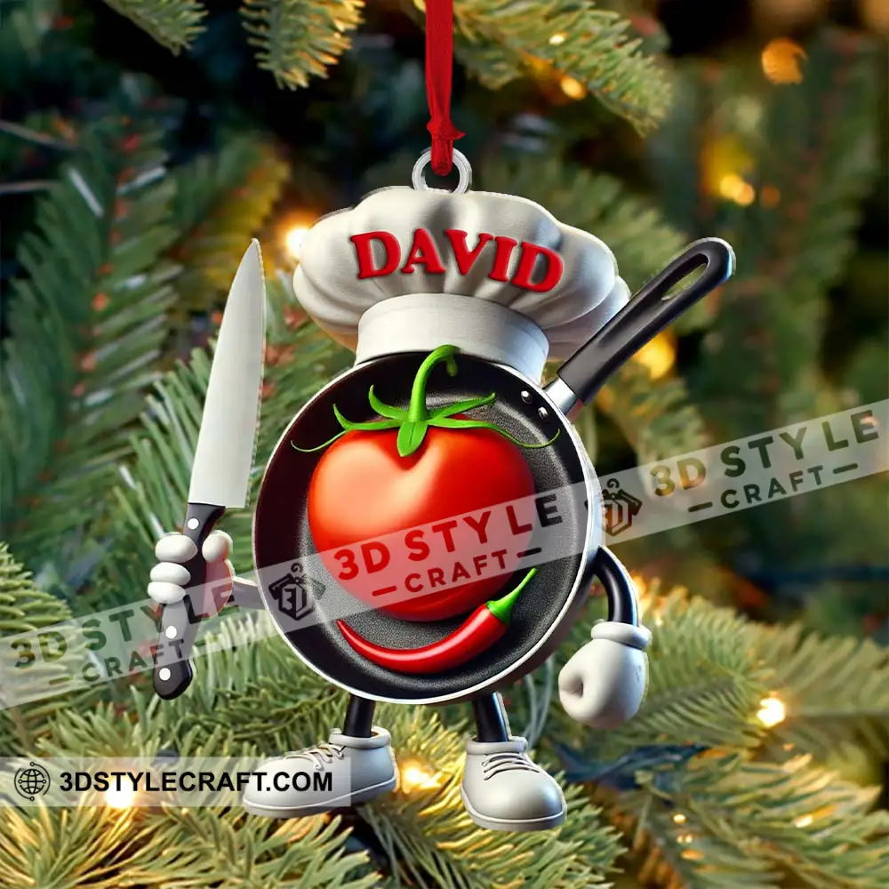 Custom Name Chef Ornament Christmas Gift