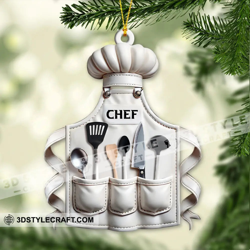 Custom Name Chef Ornament Christmas Gift For Cooking Lover 3.54’’ / 1