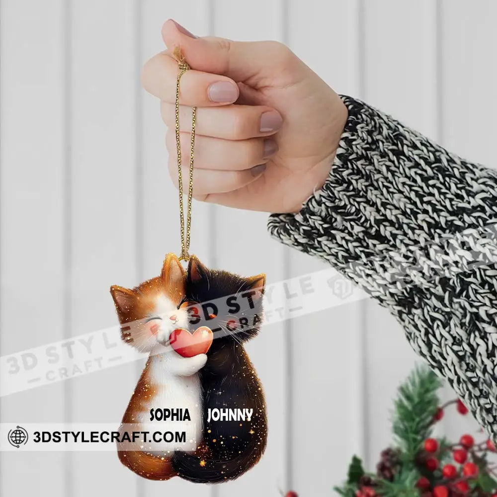 Custom Name Couple Cat Ornament Christmas Gift