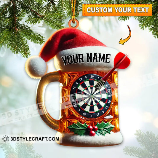 Custom Name Dart Santa Ornament Christmas Gift