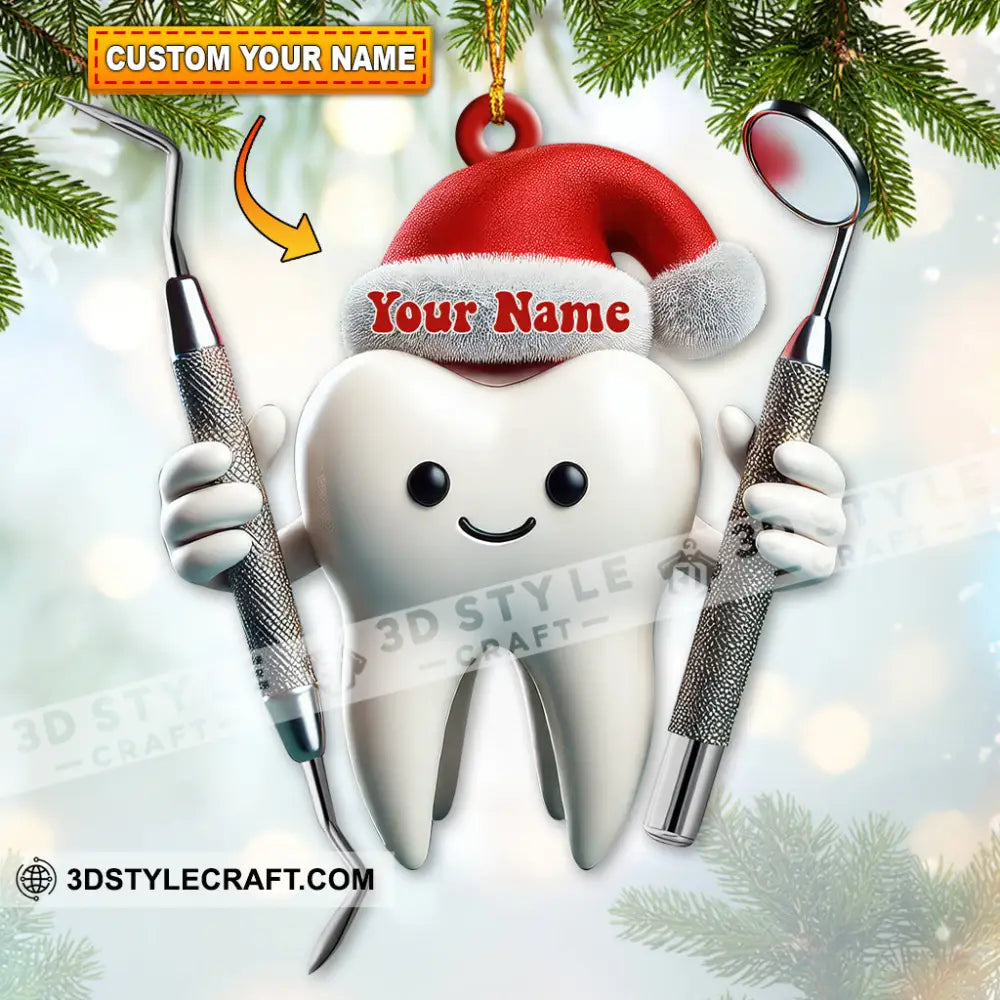 Custom Name Dentist Ornament Christmas Gift For