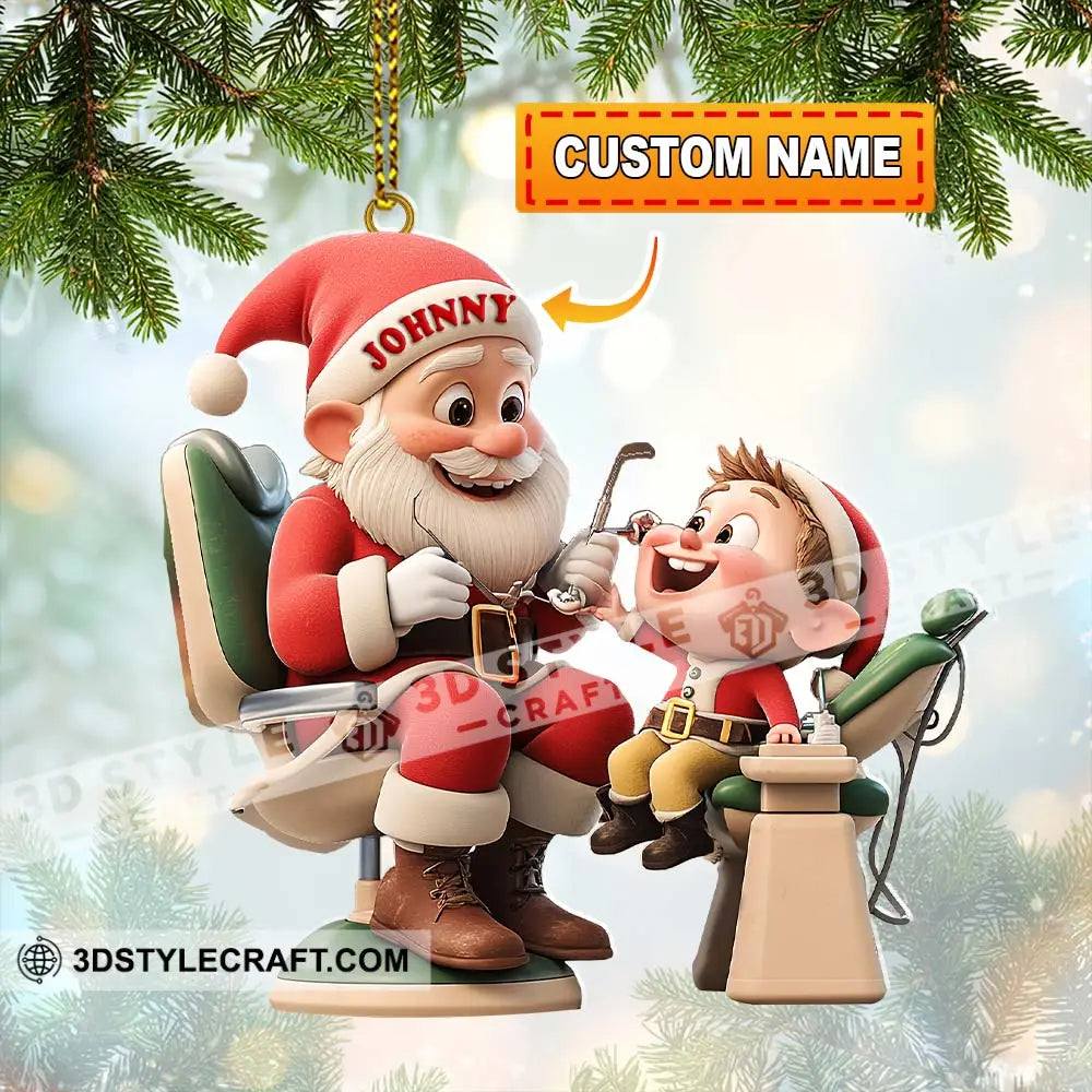 Custom Name Dentist Ornament Christmas Gift For