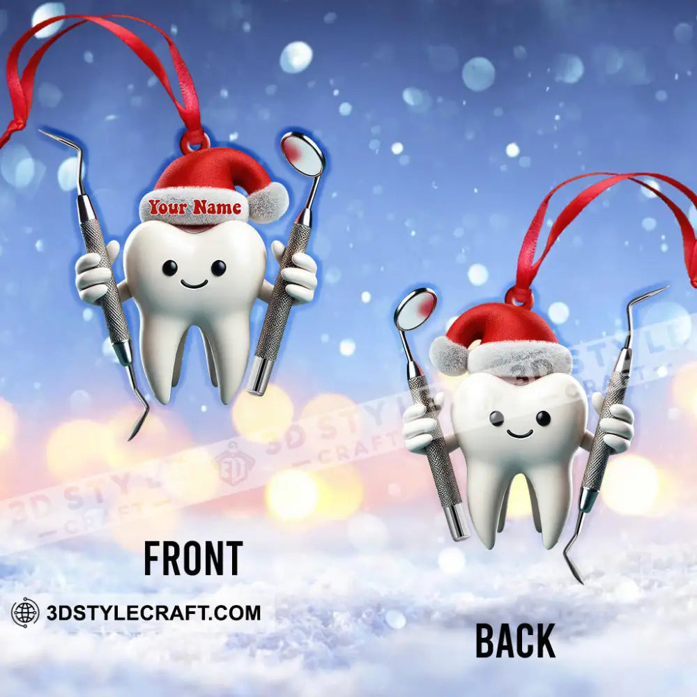 Custom Name Dentist Ornament Christmas Gift For